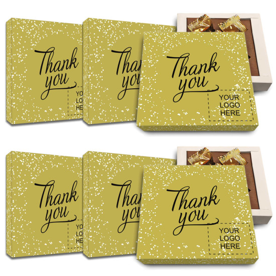 Business thank you messages to customers with printed corporate gifts chocolates