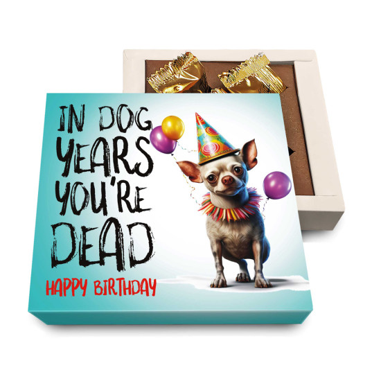Custom funny chocolates for dog dads and birthday laughs